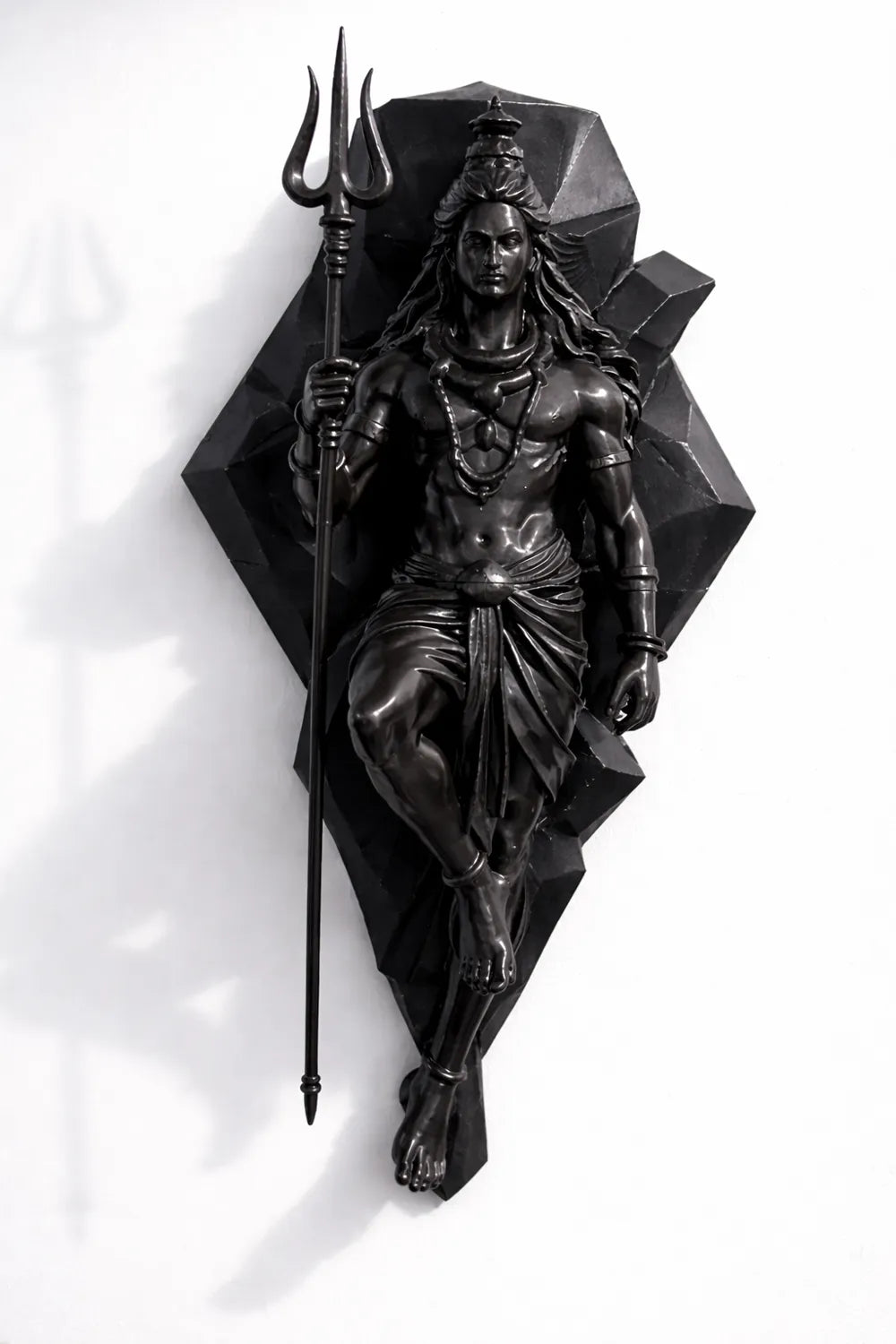 Mahadev Lord Shiva Wall Mount Sculpture – 3D Printed Sacred Wall Art