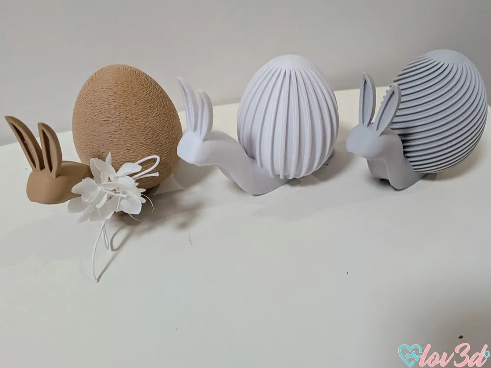 Easter Bunny Snails 3 Texture Editions – 3D Printed Whimsical Figurines
