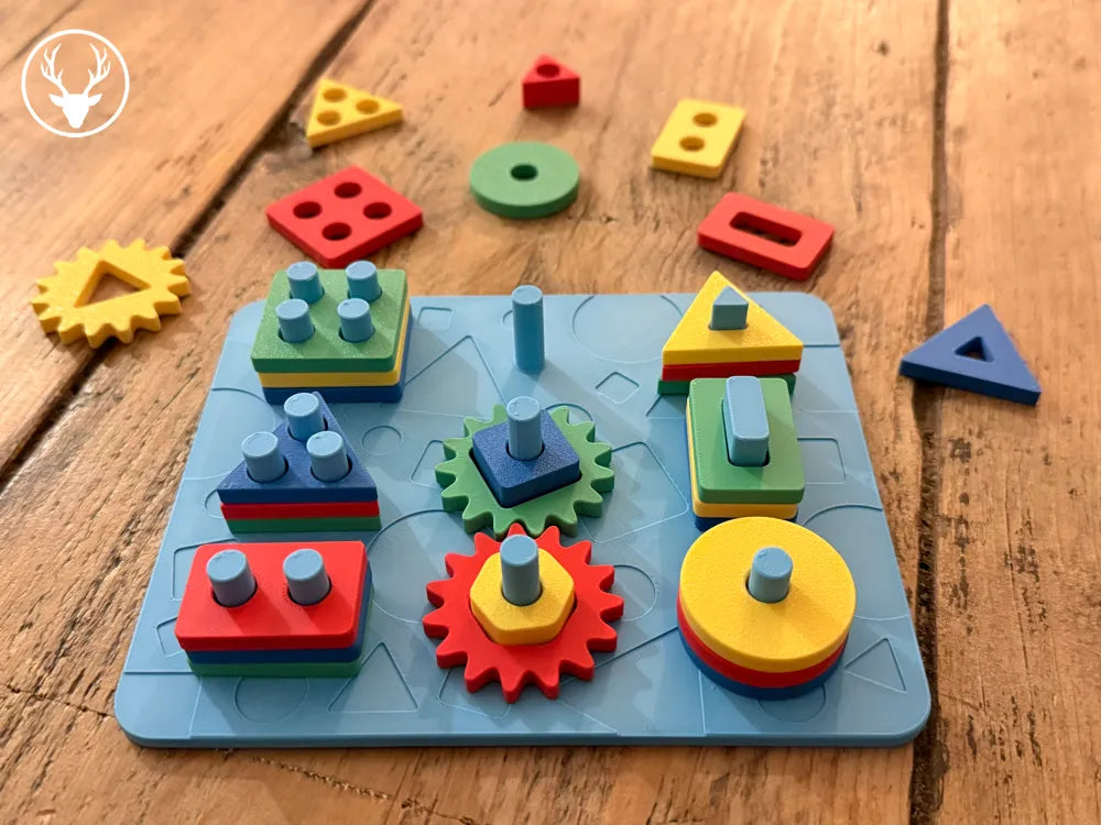 Kids Shape Stacker Puzzle – 3D Printed Sort and Stack Educational Toy