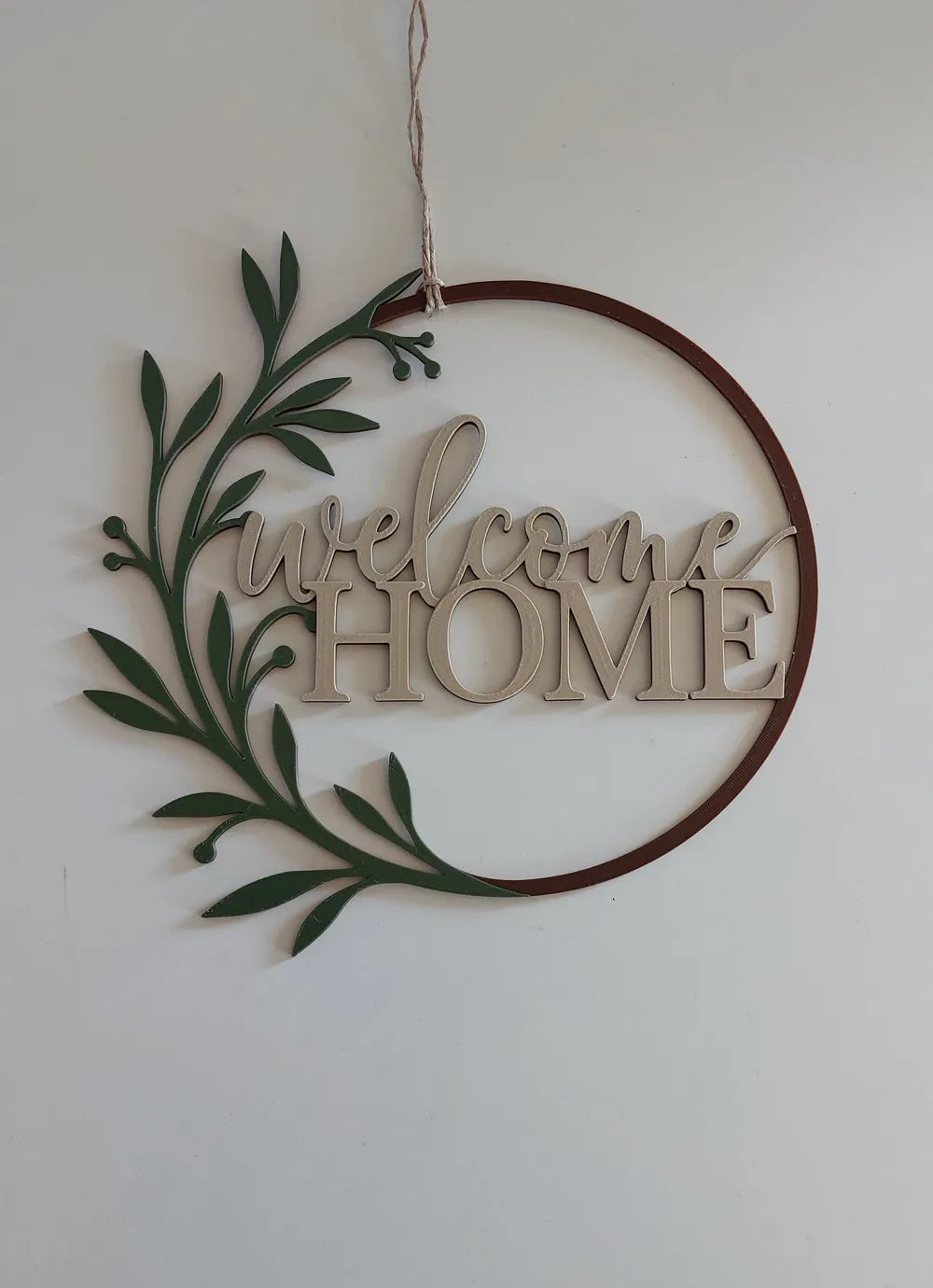 Welcome Home Minimalist Wall Art Door Sign – 3D Printed Entryway Sign