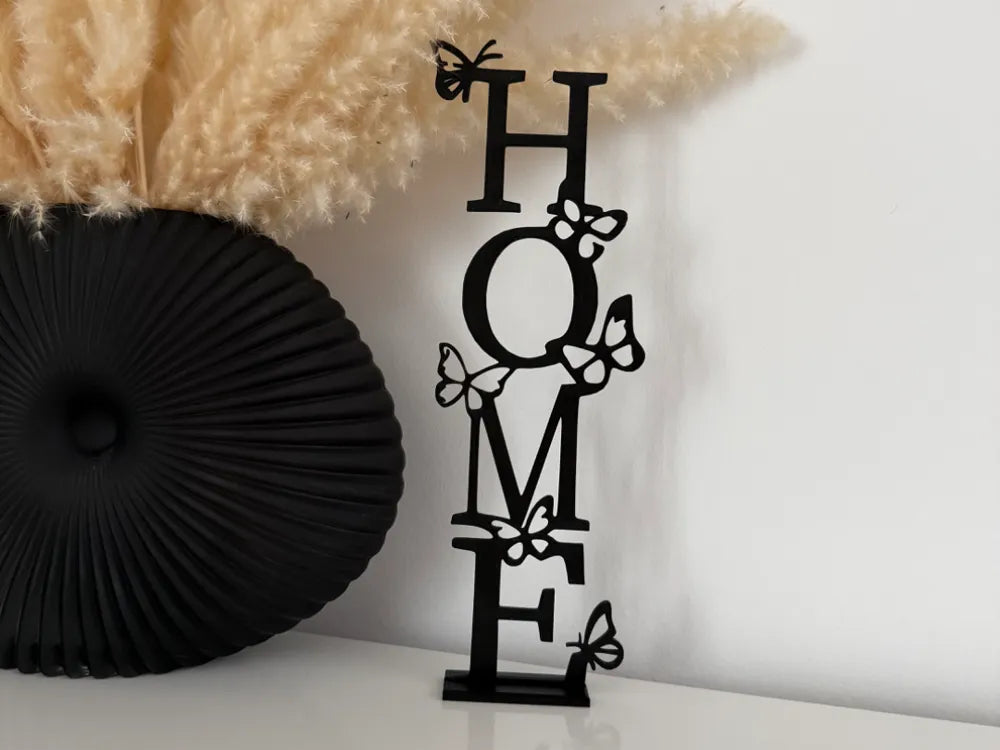 HOME with Butterflies Deko – 3D Printed Whimsical Home Sign