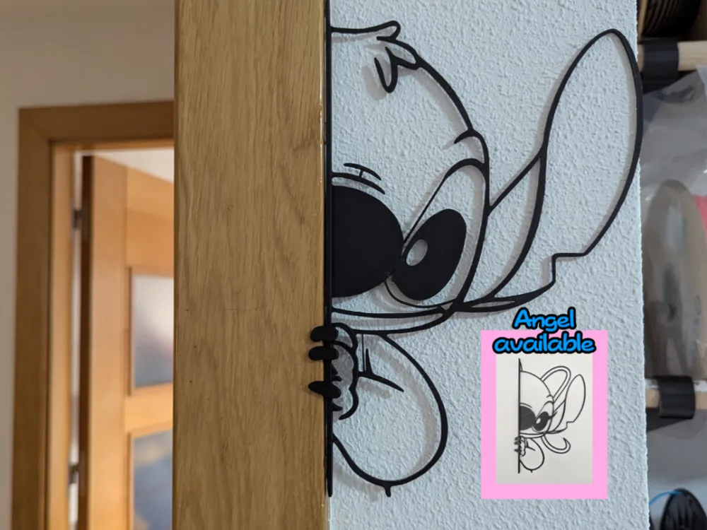 Stitch Wall Art and Door Art Large – 3D Printed Disney Stitch Room Decor