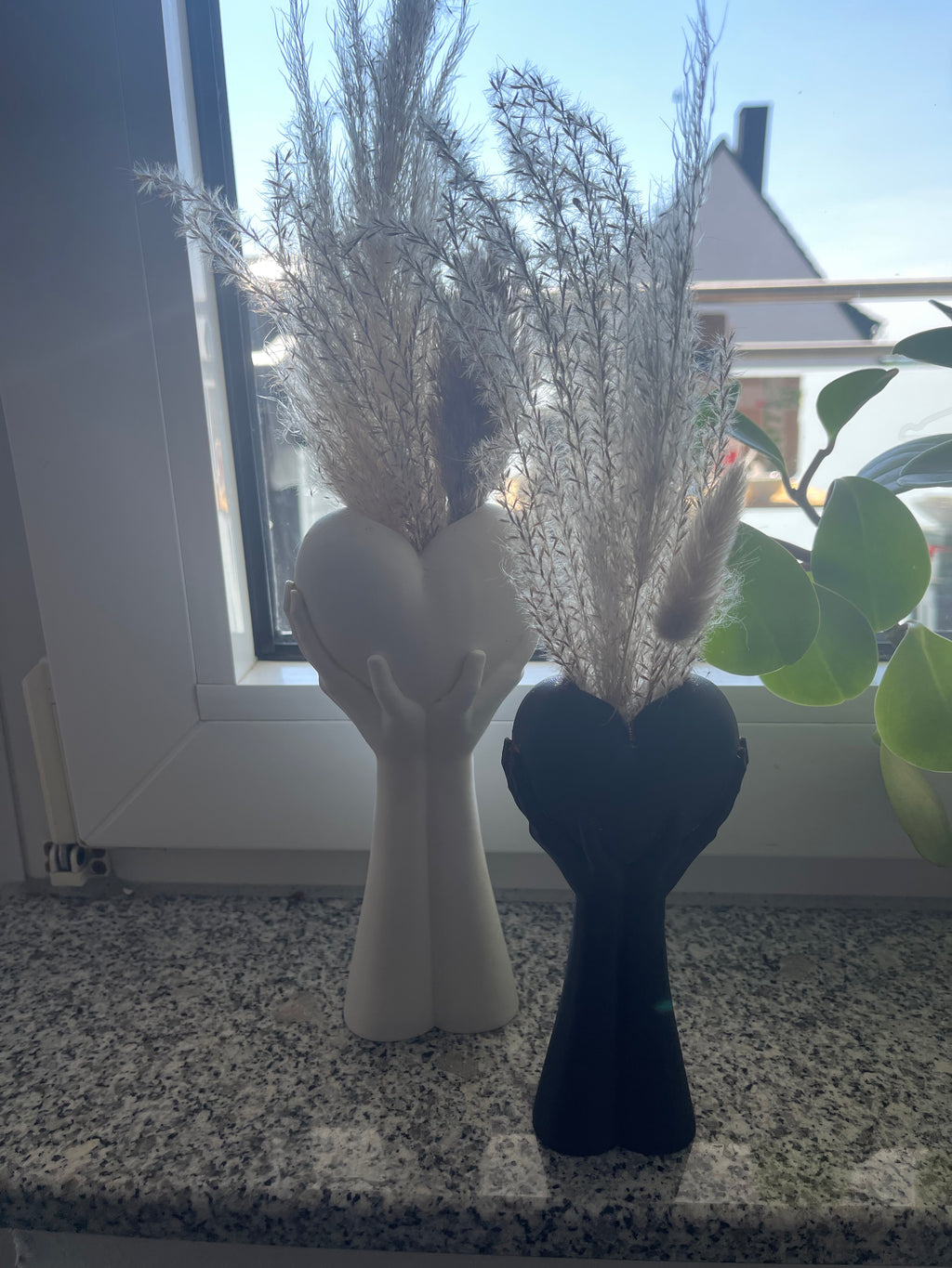 Hands Holding Heart Vase – Valentine’s Day Dried Flower Decor
