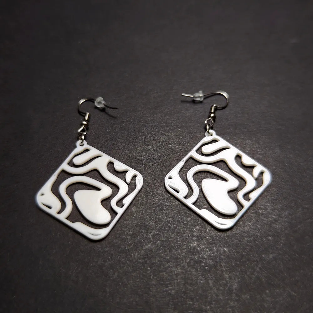Flowcore Essence Earrings – 3D Printed Fluid Statement Earrings