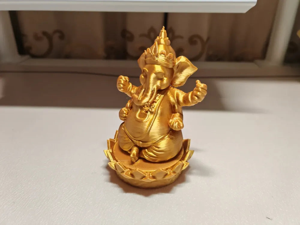Four-Armed Ganesha Chaturbhuja Figurine – 3D Printed Hindu Sacred Idol