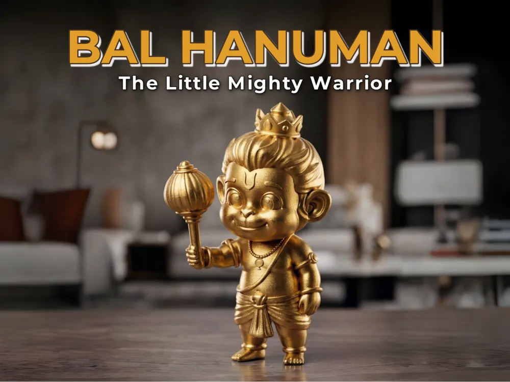 Divine Bal Hanuman Sculpture – 3D Printed Little Mighty Warrior Idol