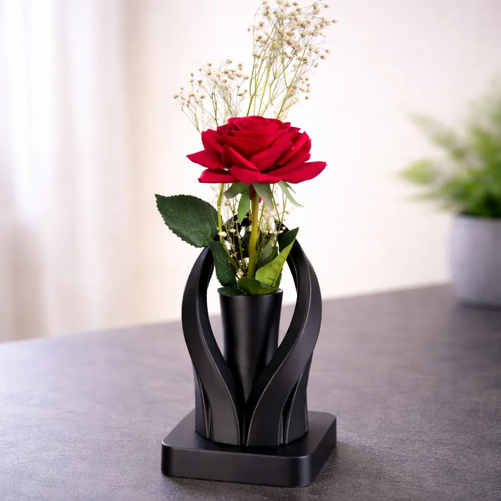 Modern Sculptural Minimalist Vase – 3D Printed Architectural Flower Vase