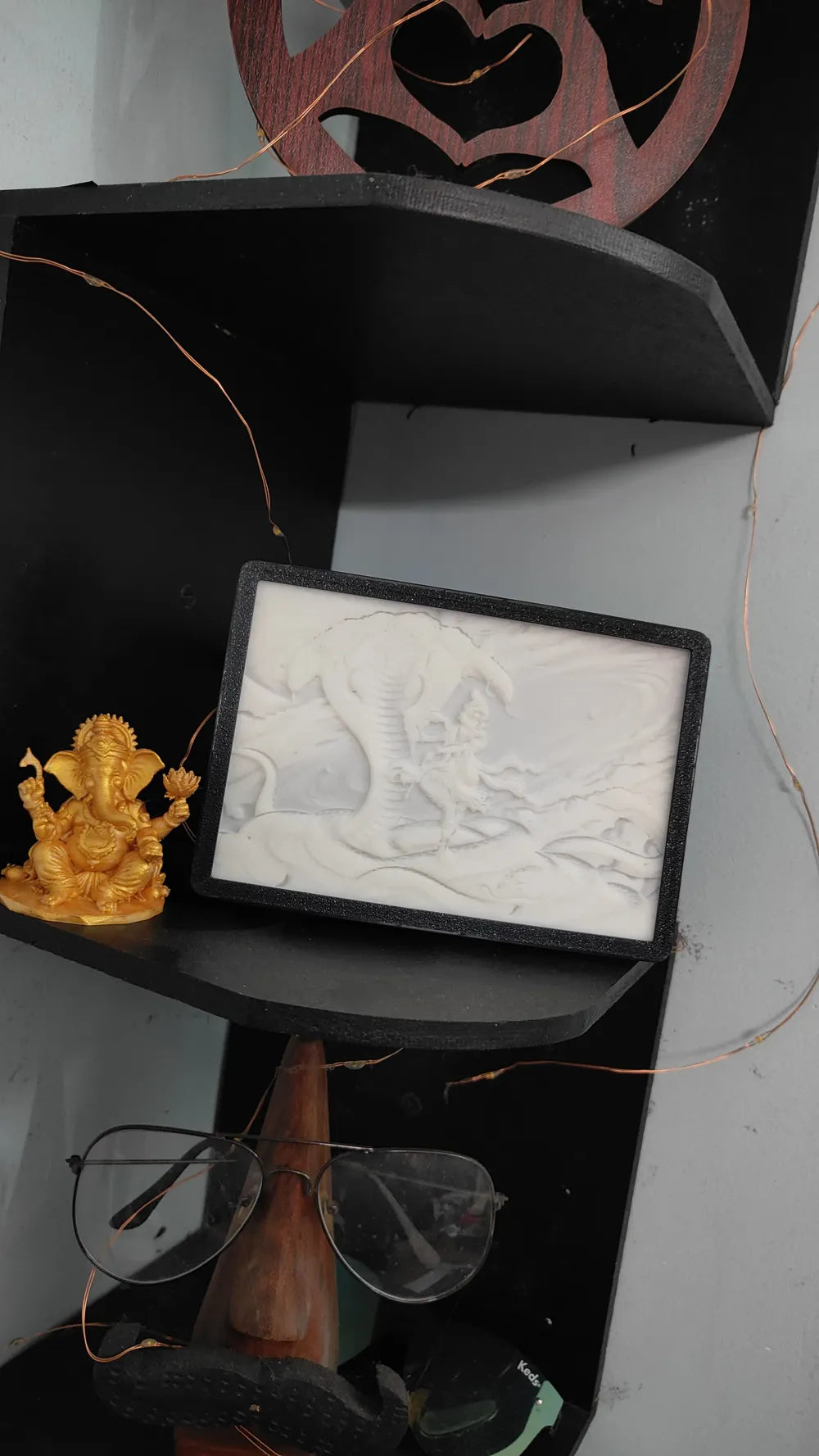 Lord Krishna Lithophane – 3D Printed Glowing Divine Art Panel