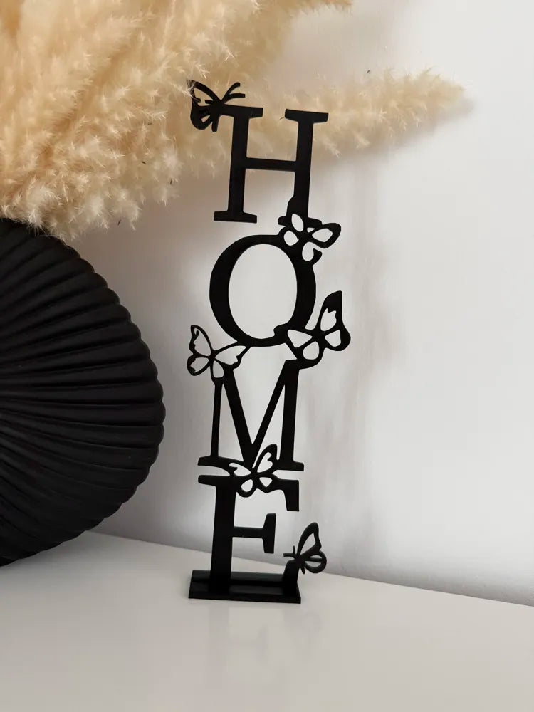 HOME with Butterflies Deko – 3D Printed Whimsical Home Sign