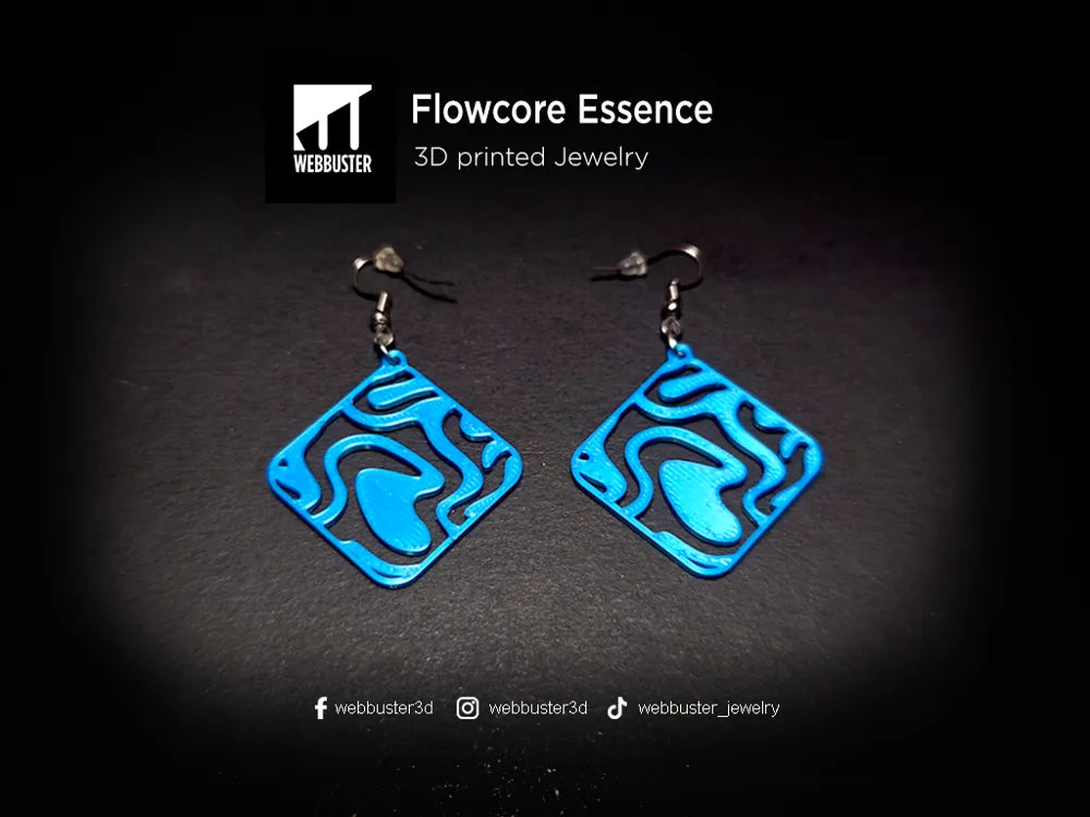 Flowcore Essence Earrings – 3D Printed Fluid Statement Earrings