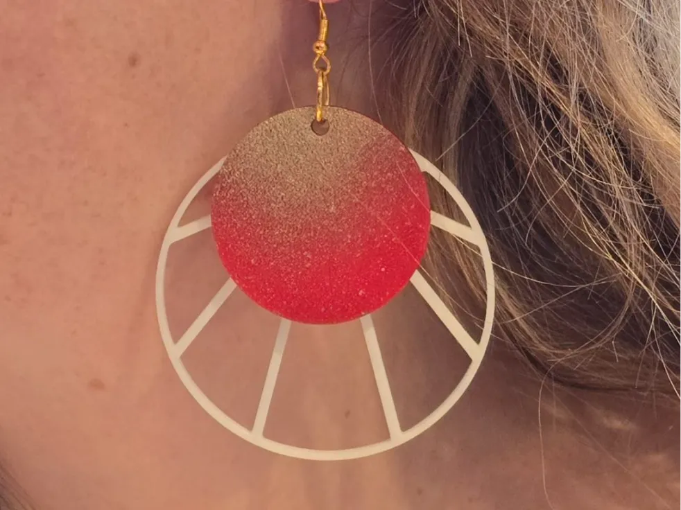 Sunset Earrings – 3D Printed Golden Hour Warm Tone Jewellery