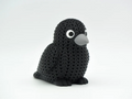 Knitted Crow Decorative Figurine – 3D Printed Gothic Whimsical Bird Sculpture