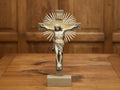 Jesus Christ Radiant Crucifix Sculpture – 3D Printed Light and Glory