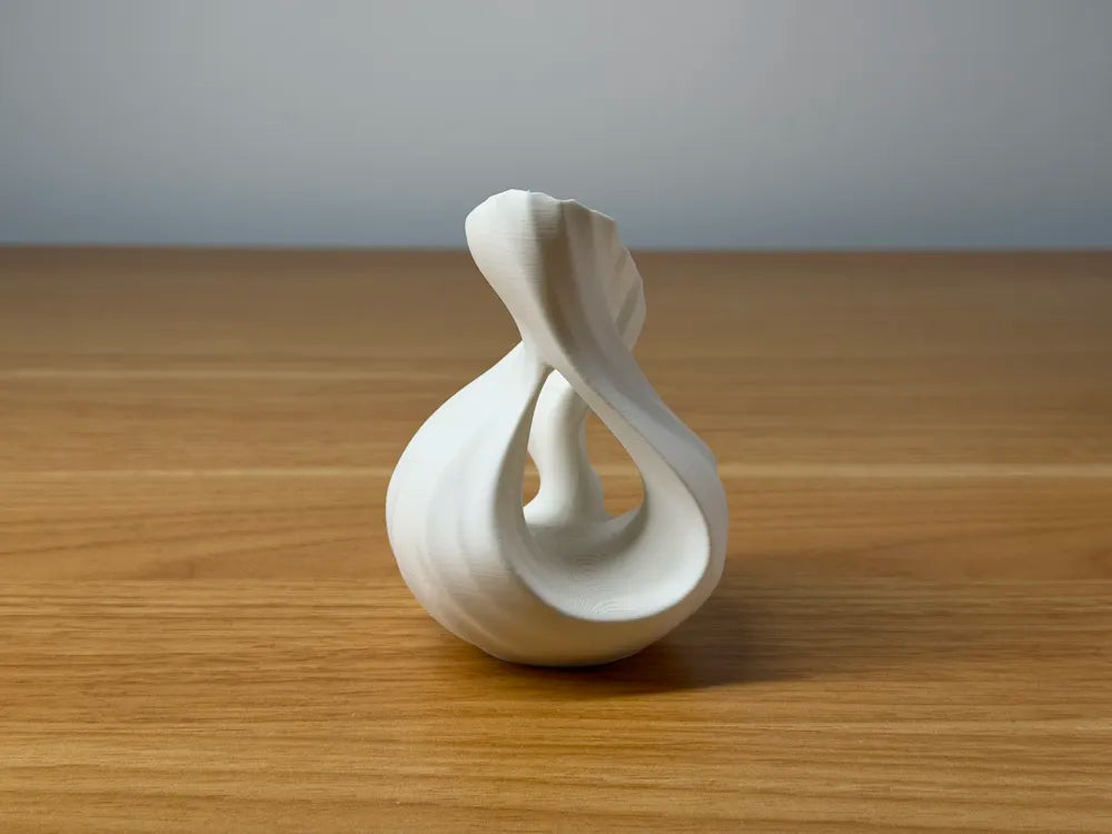 Twin Flow Sculptural Decor – 3D Printed Abstract Minimalist Home Sculpture