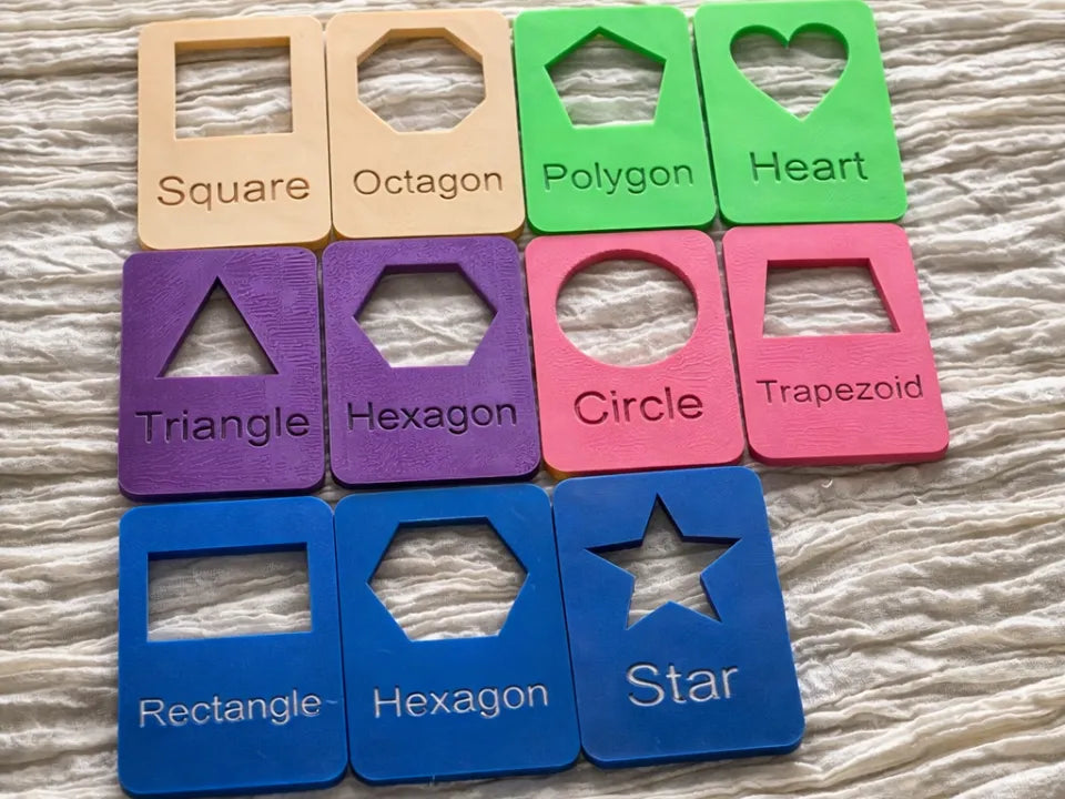 Montessori Shape Learning Cards – 3D Printed Educational Toy for Kids