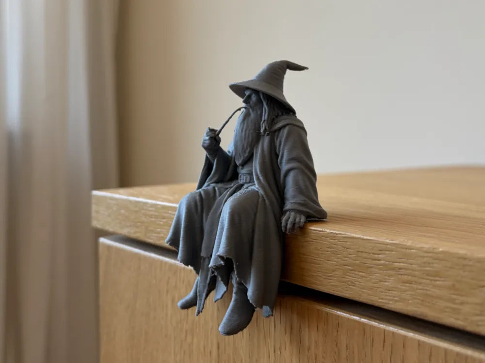 Gandalf Sitting on Shelf Figure – 3D Printed LOTR Fantasy Collectible