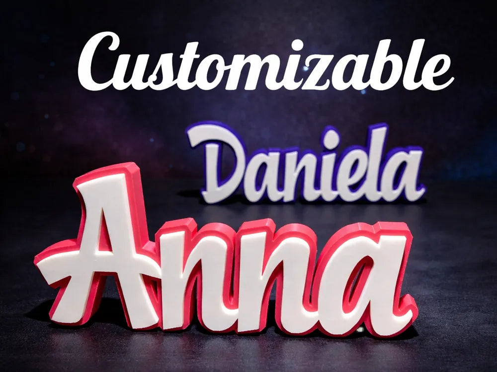 Script Font Italic Custom Name Sign – 3D Printed Elegant Cursive