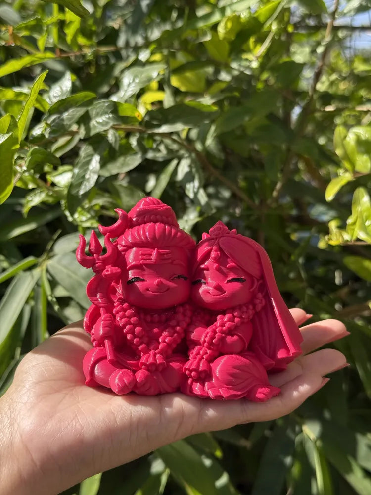 Shiv Parvati Chibi Figure – 3D Printed Cute Divine Couple