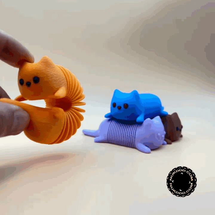Springy Kitty Flexi Fidget – 3D Printed Articulated Cat Figurine