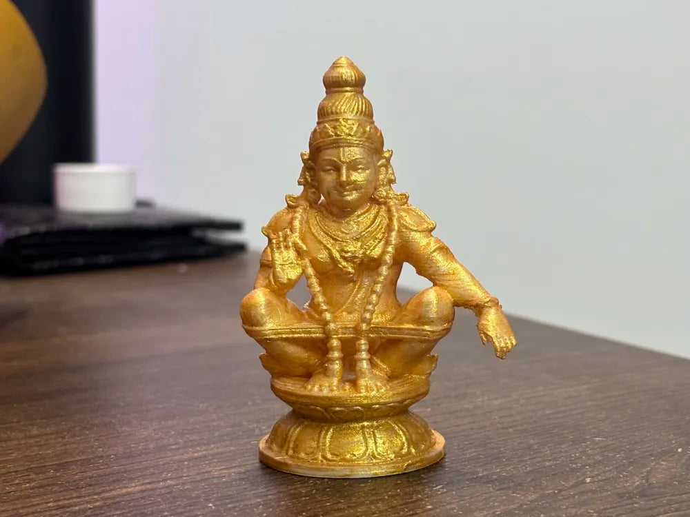 Divine God Ayyappa High Detail Spiritual Statue – 3D Printed Idol