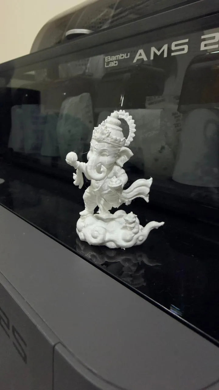 Running Lord Ganesha with Laddu – 3D Printed Joyful Dynamic Ganpati Idol