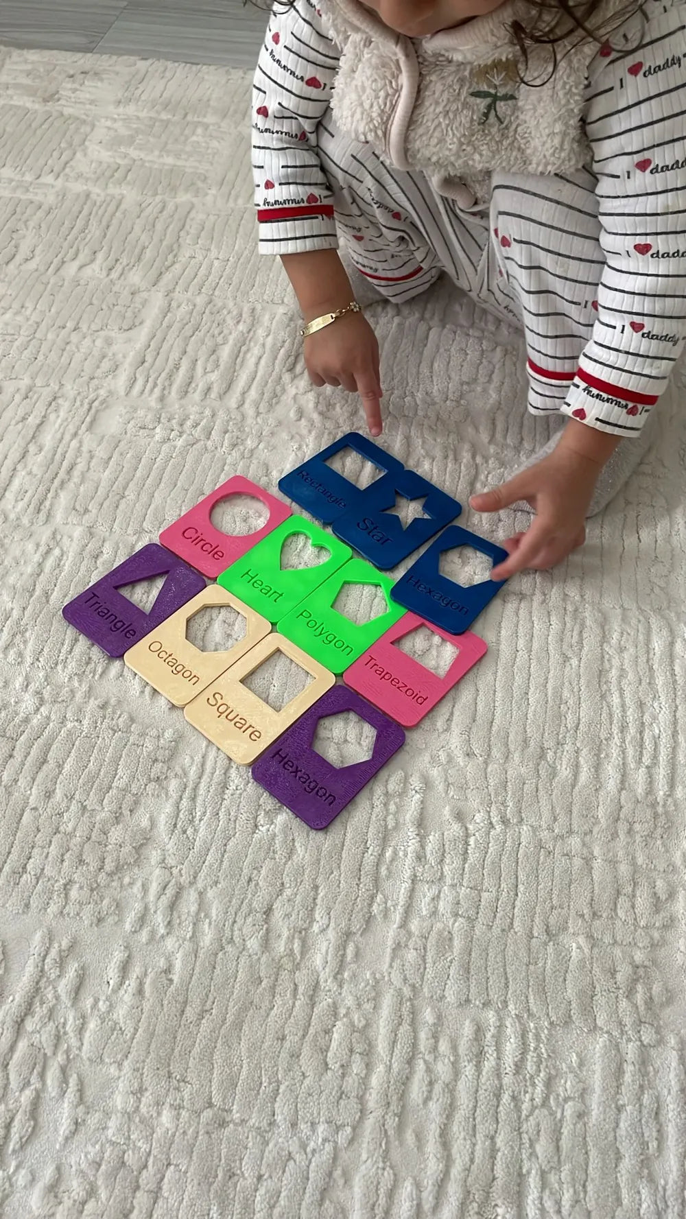 Montessori Shape Learning Cards – 3D Printed Educational Toy for Kids