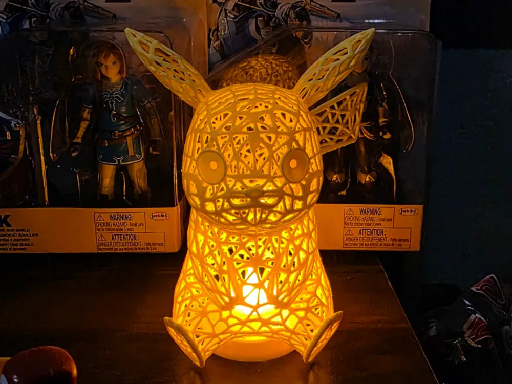 Low Poly Pikachu Lamp – 3D Printed Pokémon Geometric Light