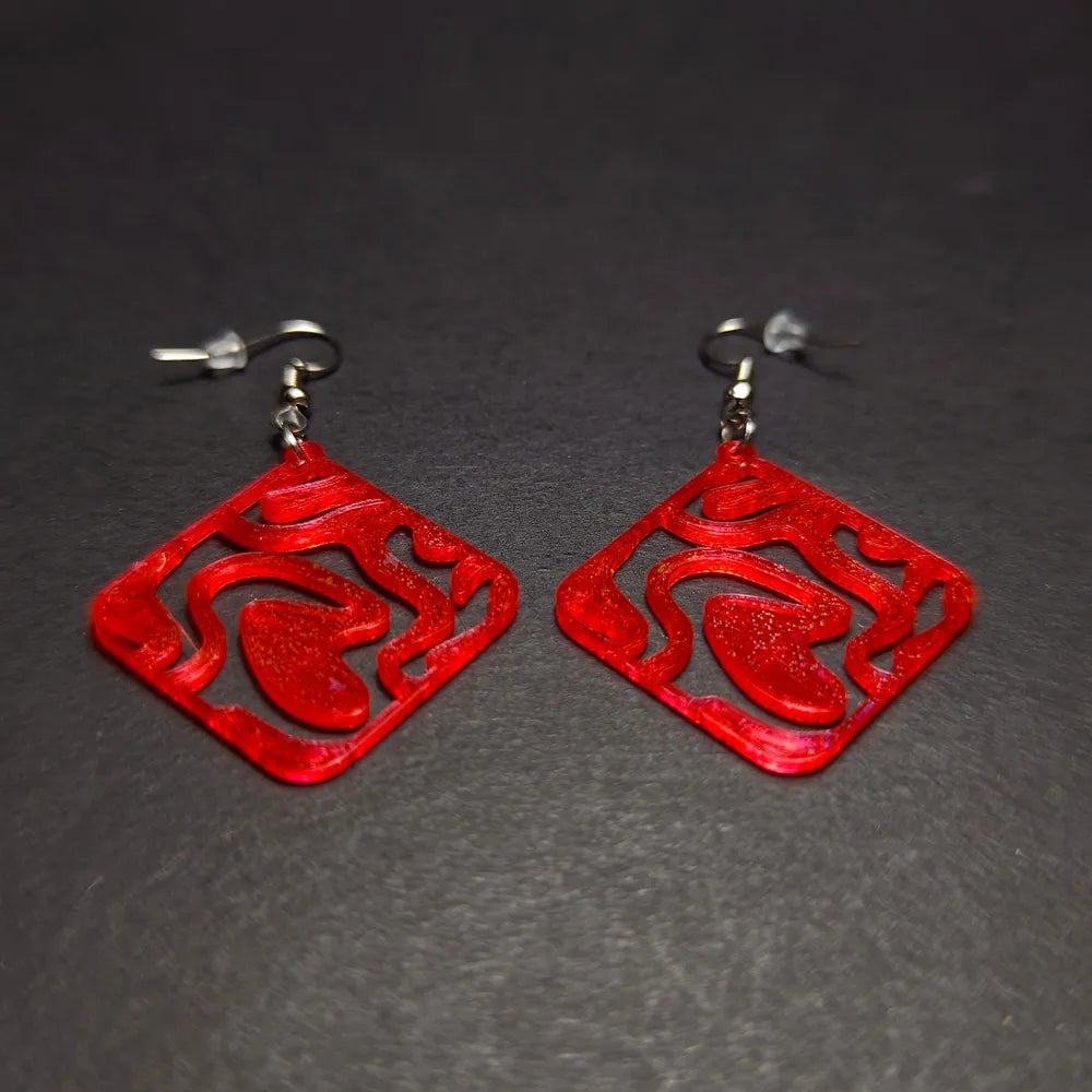 Flowcore Essence Earrings – 3D Printed Fluid Statement Earrings