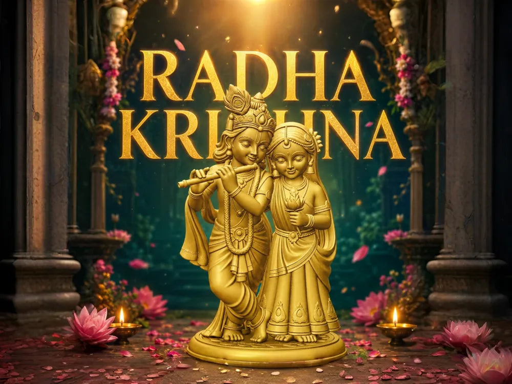 Radha Krishna Divine Decorative Model – 3D Printed Eternal Love Idol