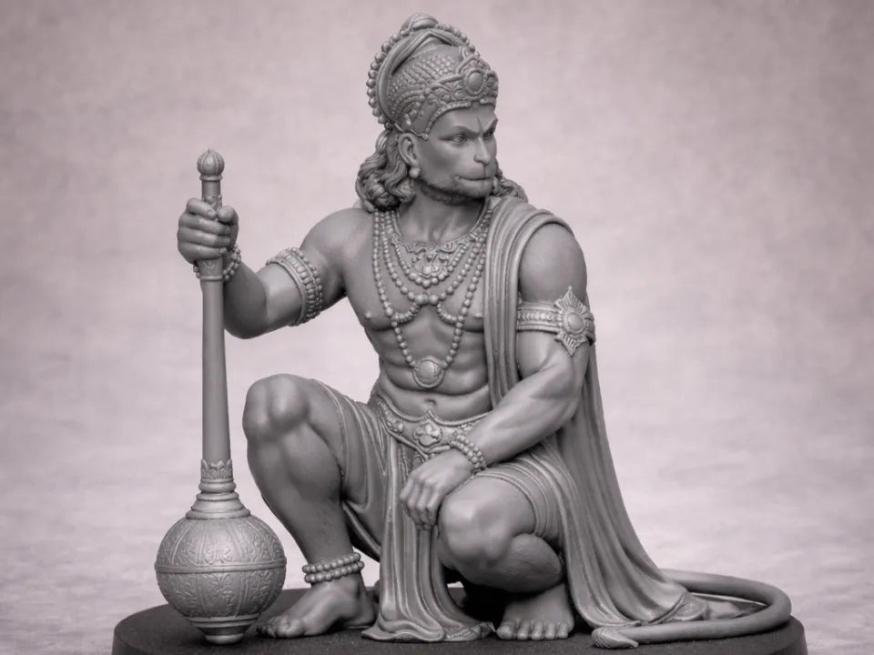 Hanuman Ji Bajrangbali Sculpture – 3D Printed Hindu Deity Idol