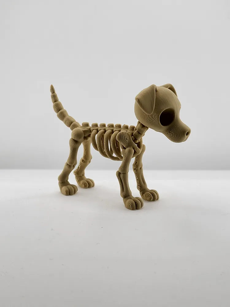 Cute Skeleton Dog Figurine – 3D Printed Gothic Spooky Cute Collectible