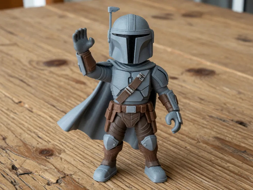 Mandalorian Raised Hand Figure – 3D Printed Star Wars Collectible