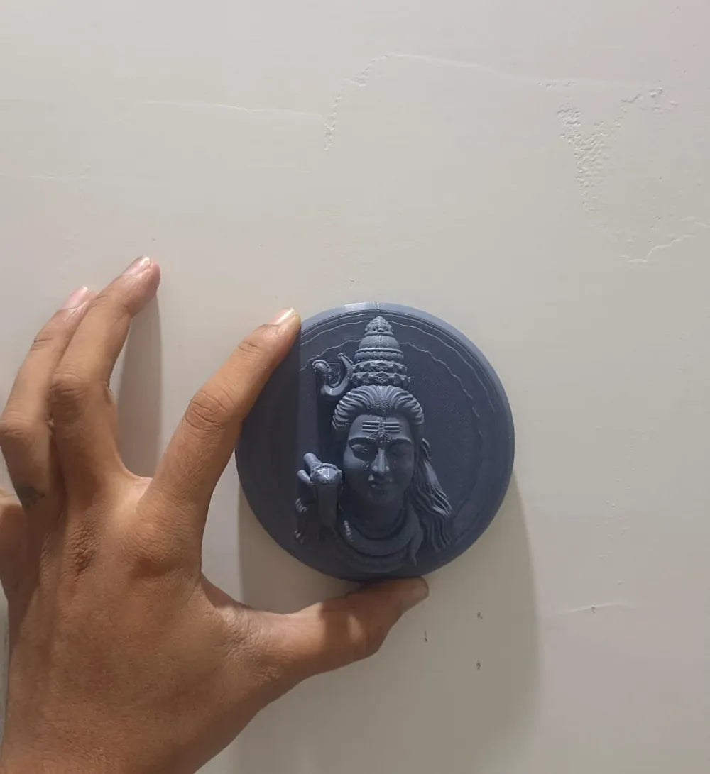 Mahadev Bust Wall Hanging – 3D Printed Lord Shiva Sacred Wall Art