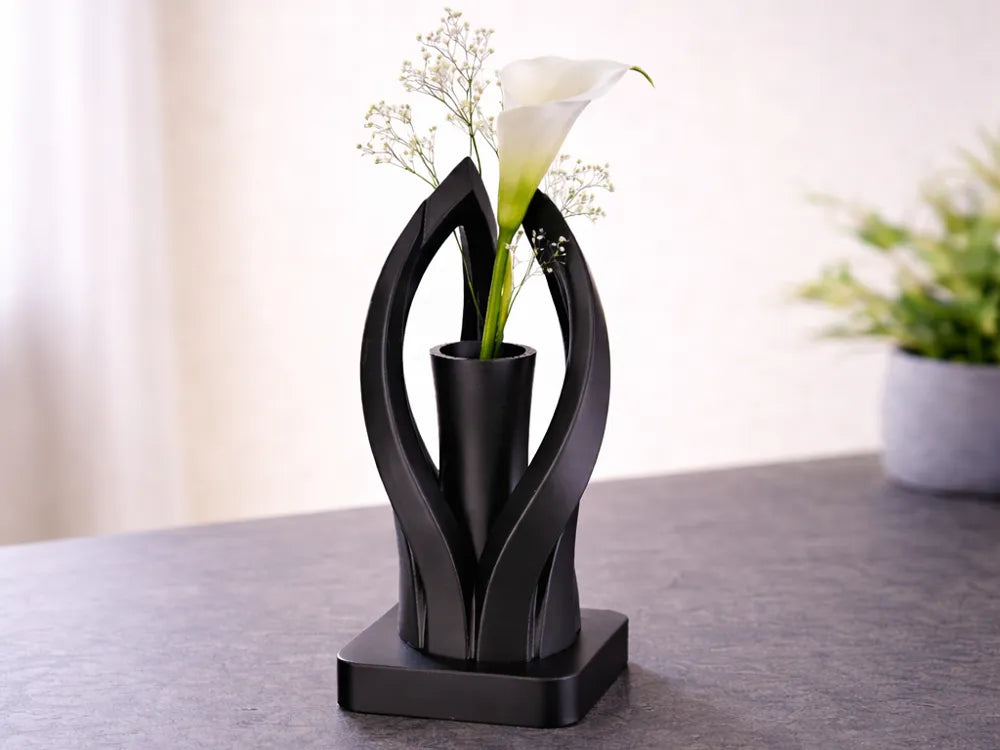 Modern Sculptural Minimalist Vase – 3D Printed Architectural Flower Vase