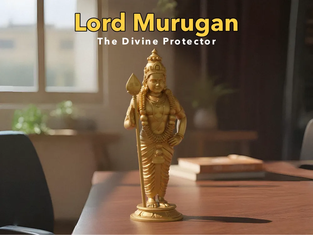 Lord Murugan Sacred Figurine – 3D Printed Tamil Hindu Idol
