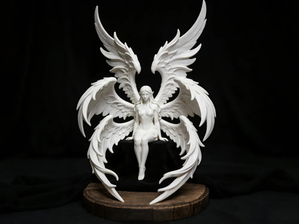 Sitting Angel Desk Corner Decor – 3D Printed Serene Figurine