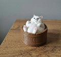 Chonky Cat in a Tub Figurine – 3D Printed Kawaii Cat Collectible