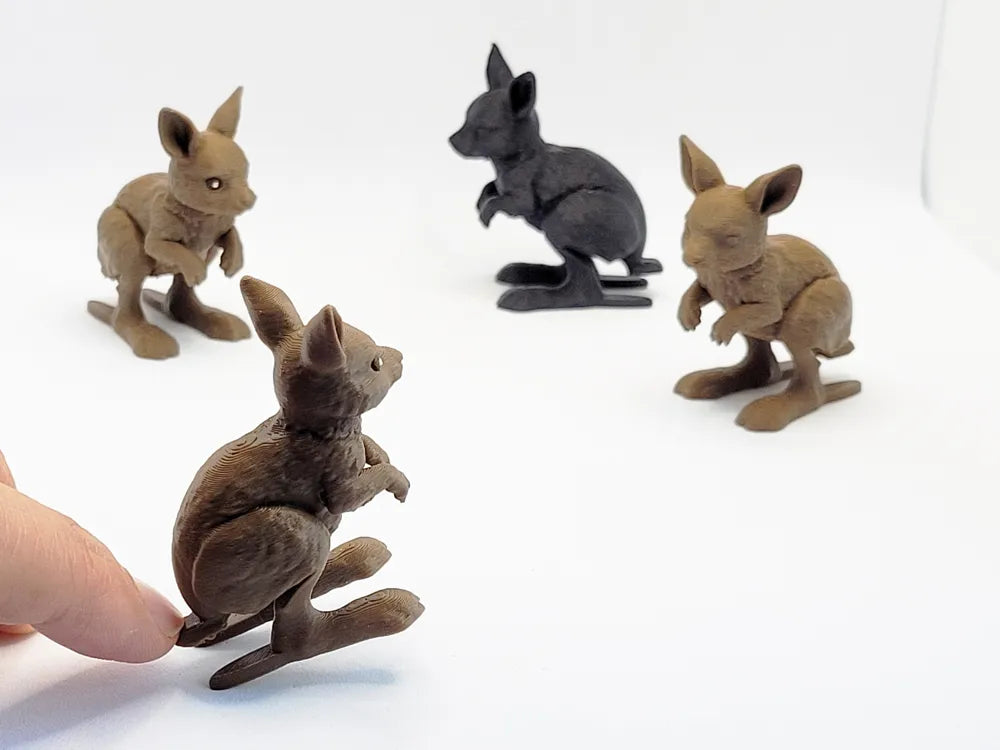Jumping Kangaroo Figurine – 3D Printed Australian Wildlife Animal Sculpture