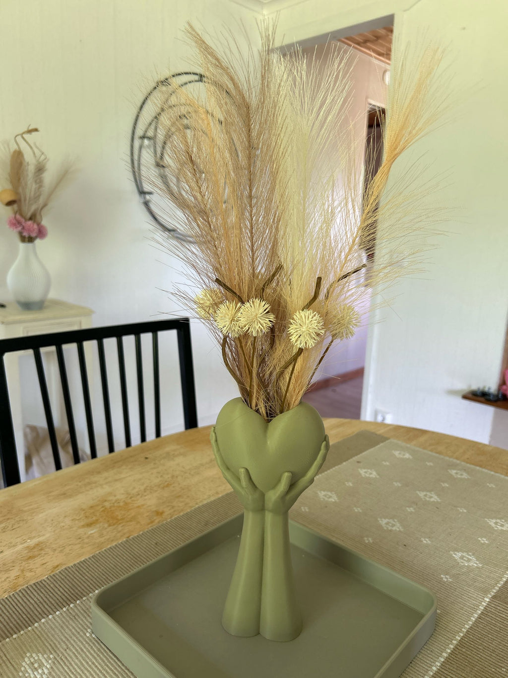 Hands Holding Heart Vase – Valentine’s Day Dried Flower Decor