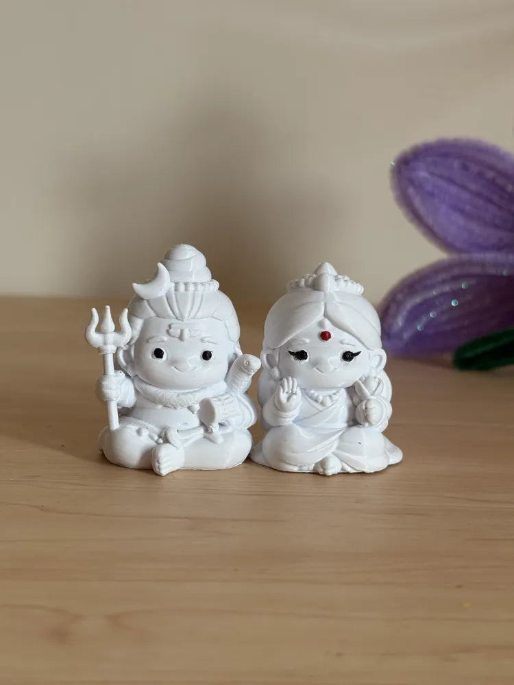 Shiva Parvati Chibi Mini Idol – 3D Printed Adorable Divine Couple