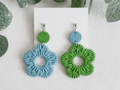 Woven Bloom Earrings – 3D Printed Floral Woven Texture Jewellery