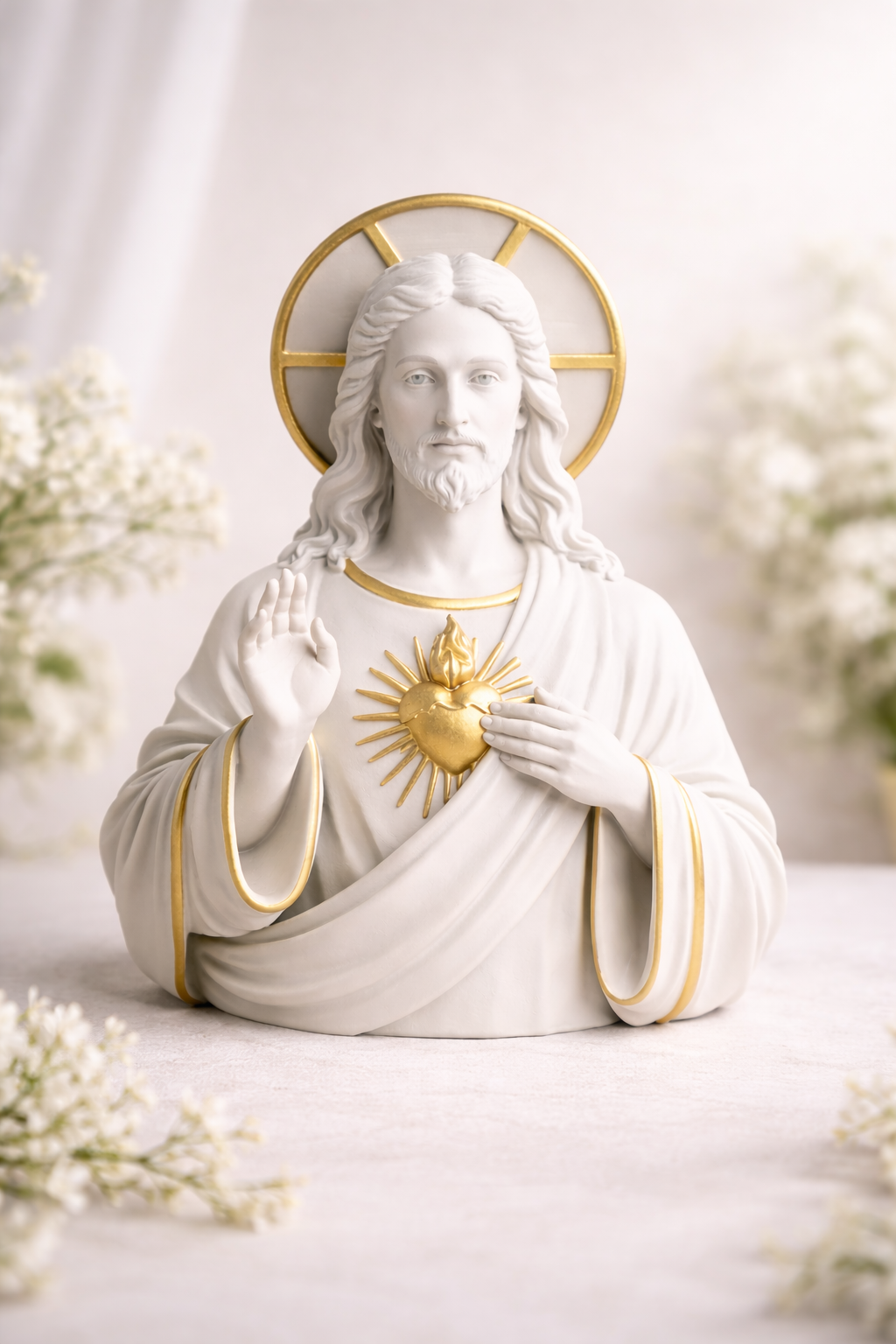 Jesus Sacred Heart Figurine – 3D Printed Religious Statue