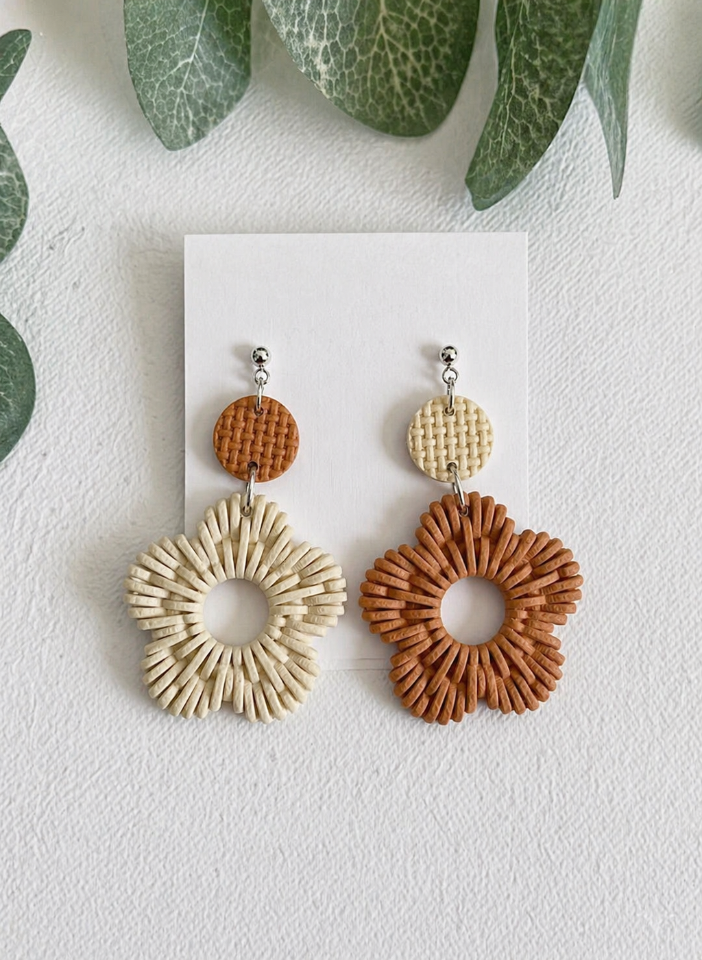 Woven Bloom Earrings – 3D Printed Floral Woven Texture Jewellery