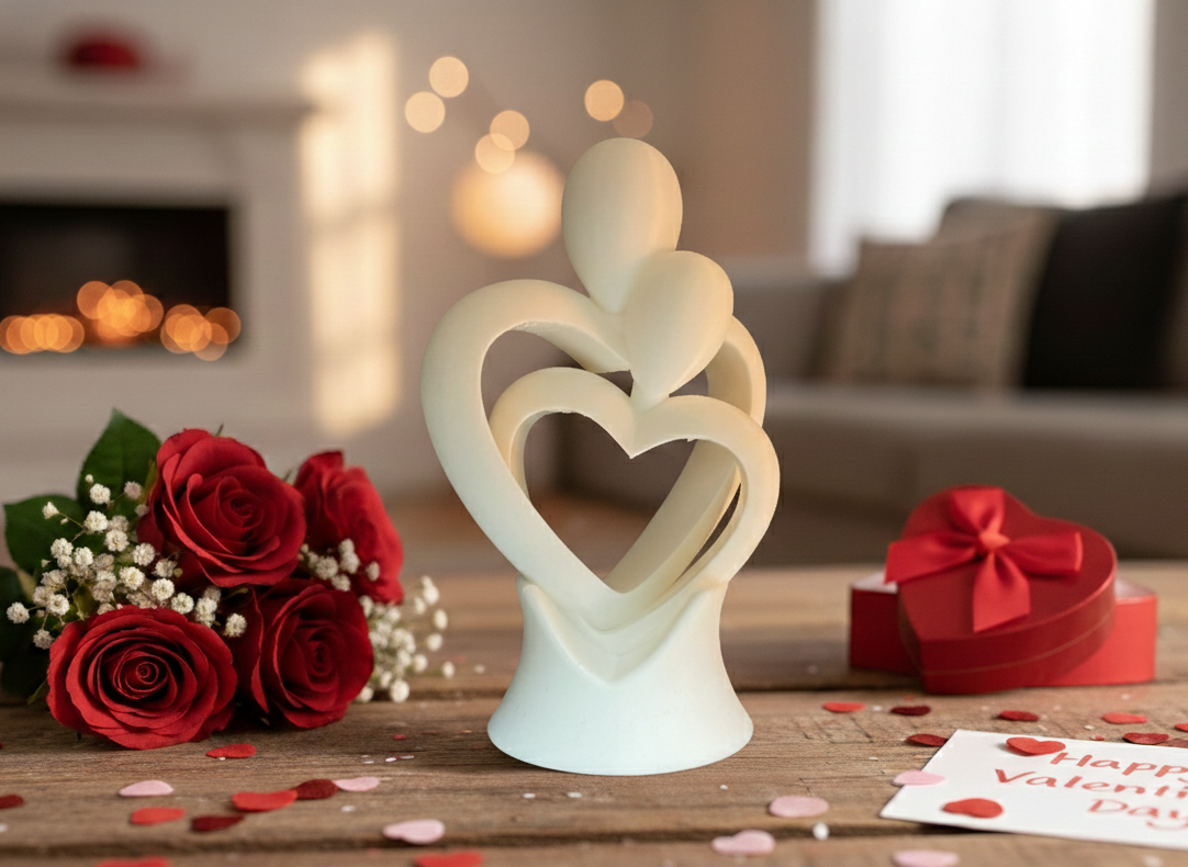 3D printed Lovers Sculpture - Valentine's Day Romantic Gift and Home Decor by FOFUS