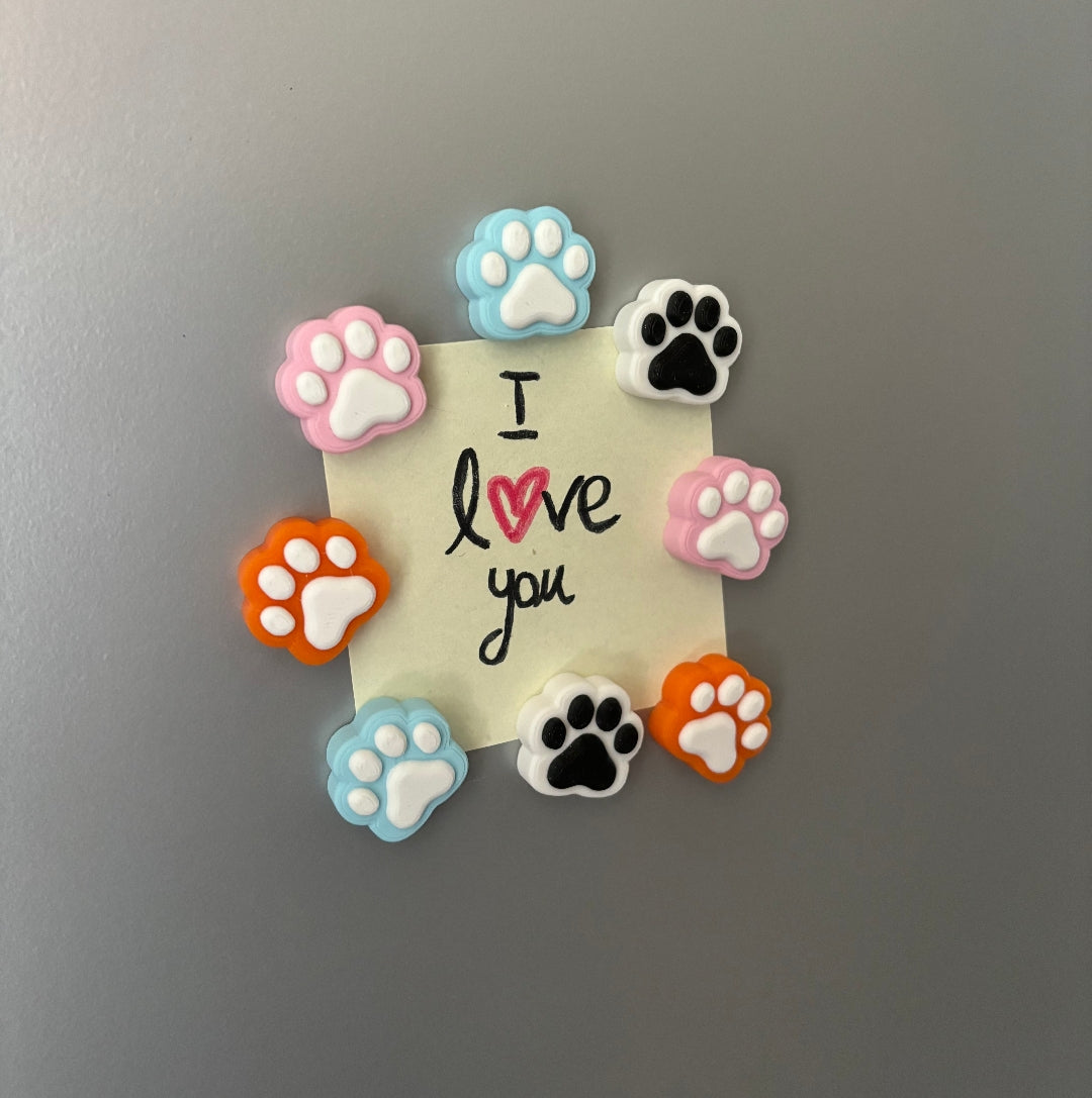 Paw Print Fridge Magnet – 3D Printed Pet Lover Kitchen Decor