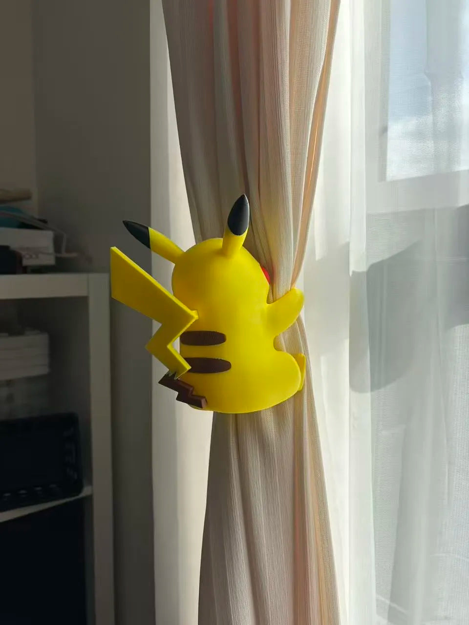 Pikachu Curtain Holdback – 3D Printed Pokémon Room Decor Hook