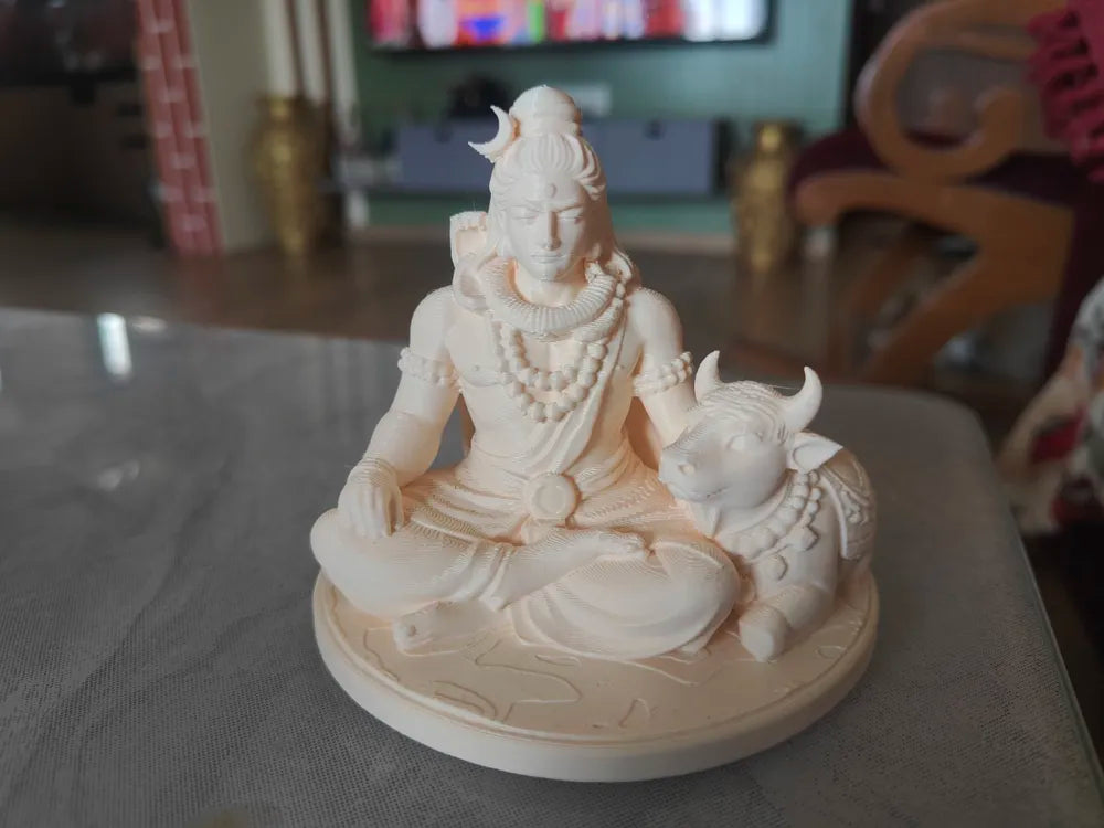 Lord Shiva with Nandi Statue – 3D Printed Sacred Duo