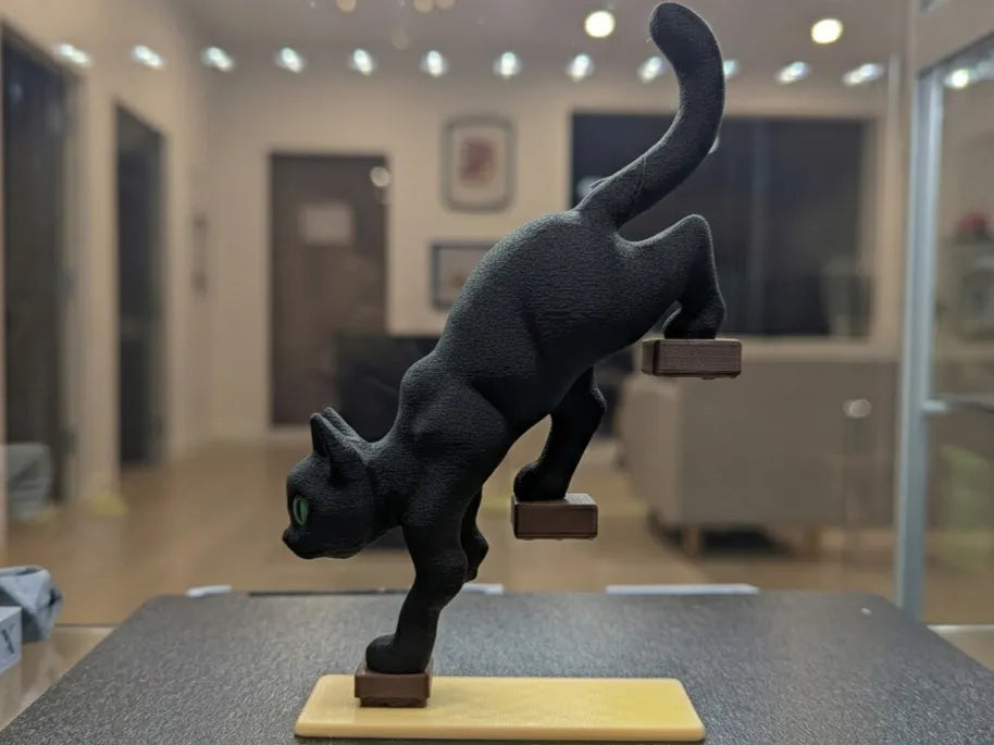 Cat on Stairs Decoration – 3D Printed Whimsical Feline Home Figurine