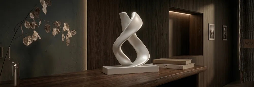Two Souls Sculptural Art Statue – 3D Printed Abstract Couple Sculpture