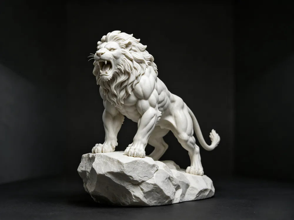 Lion Figurine – 3D Printed Majestic Wildlife Collectible Sculpture